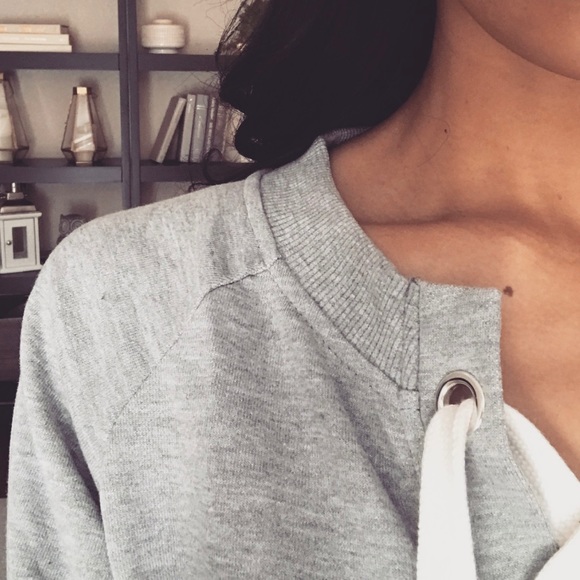 Gray Sweater Dress w/Lace Up - Picture 6 of 6