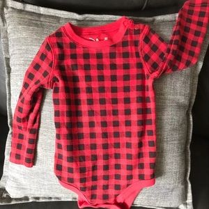 Lumberjack Red and Black Plaid Onesie