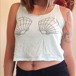 Cropped mermaid Garage tank top