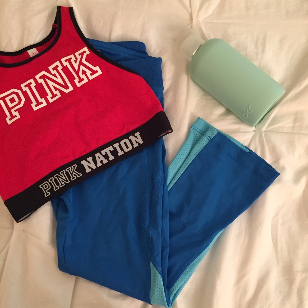 Blue Athletic Capri Leggings
