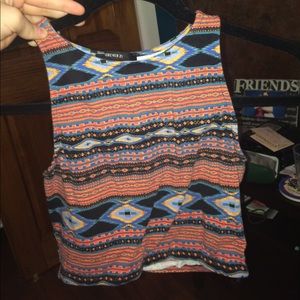 This multi colored right crop top.