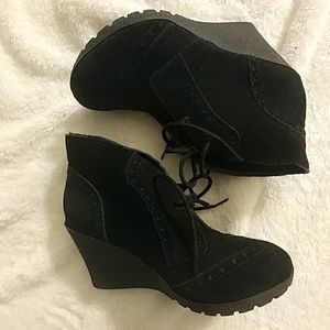 Black suede booties