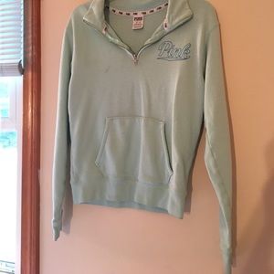 An extra small mint green VS PINK quarter zip.