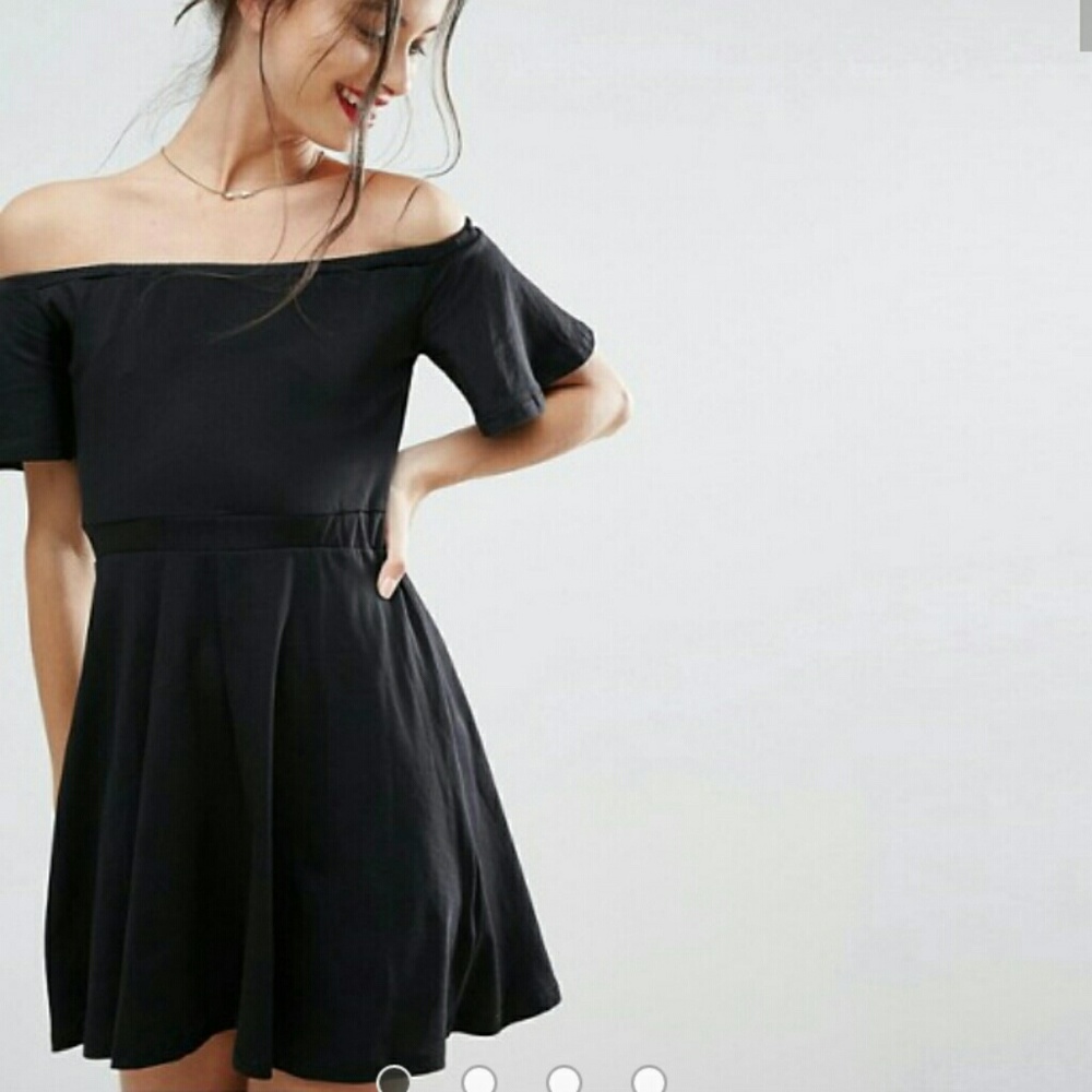 Black mini dress.