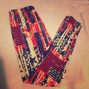 Grunge American Flag Leggings