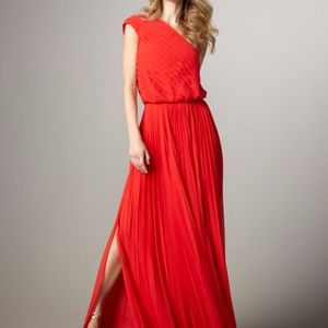 Halston Heritage One-Shoulder Red Dress