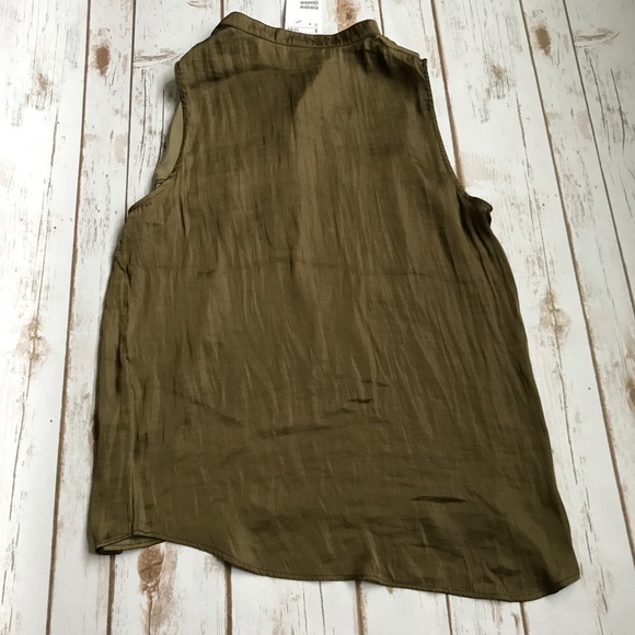 Sleeveless top in khaki green. NWT. - Picture 3 of 5