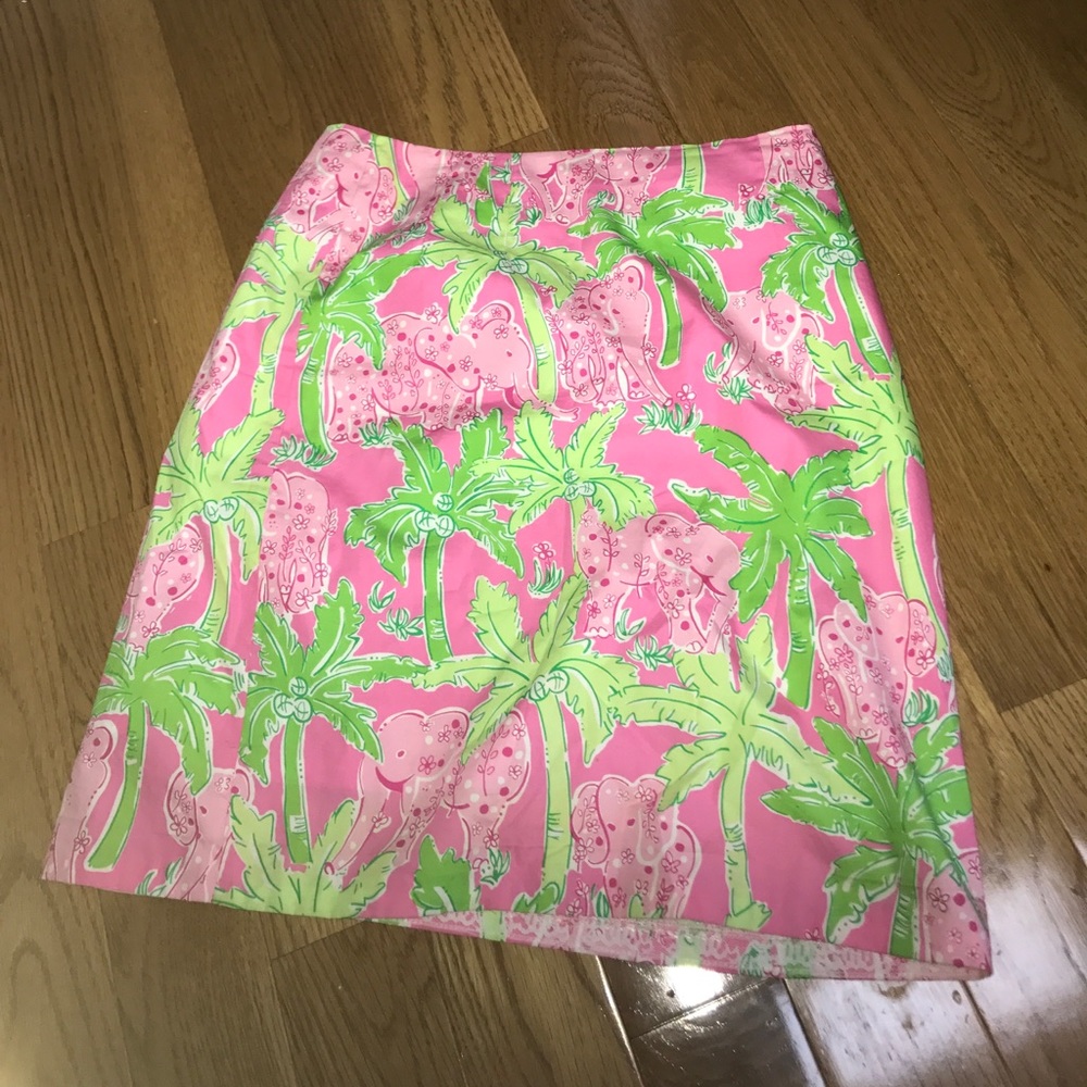 Lily pulitzer Sz 4 skirt. Palm trees & elephants