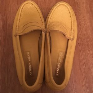 Antonio Melani yellow leather loafers