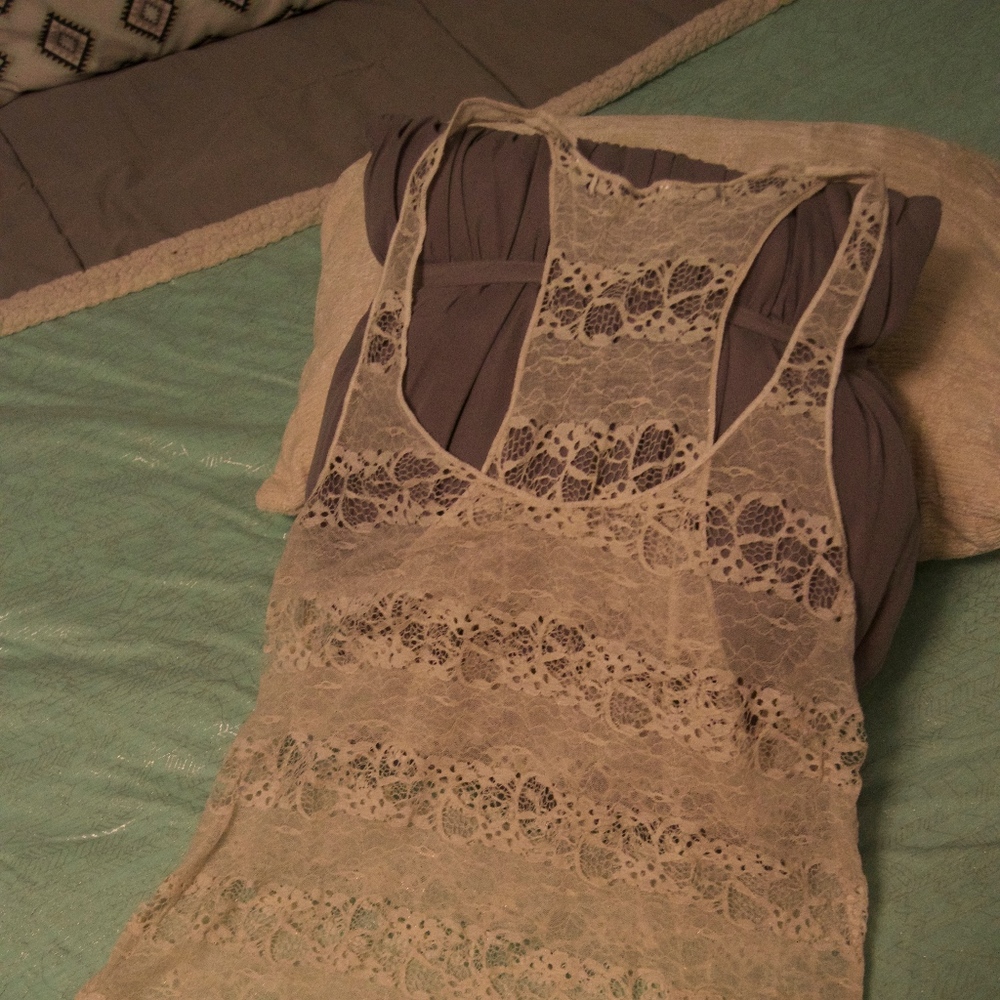 Lace Cream Tank Top
