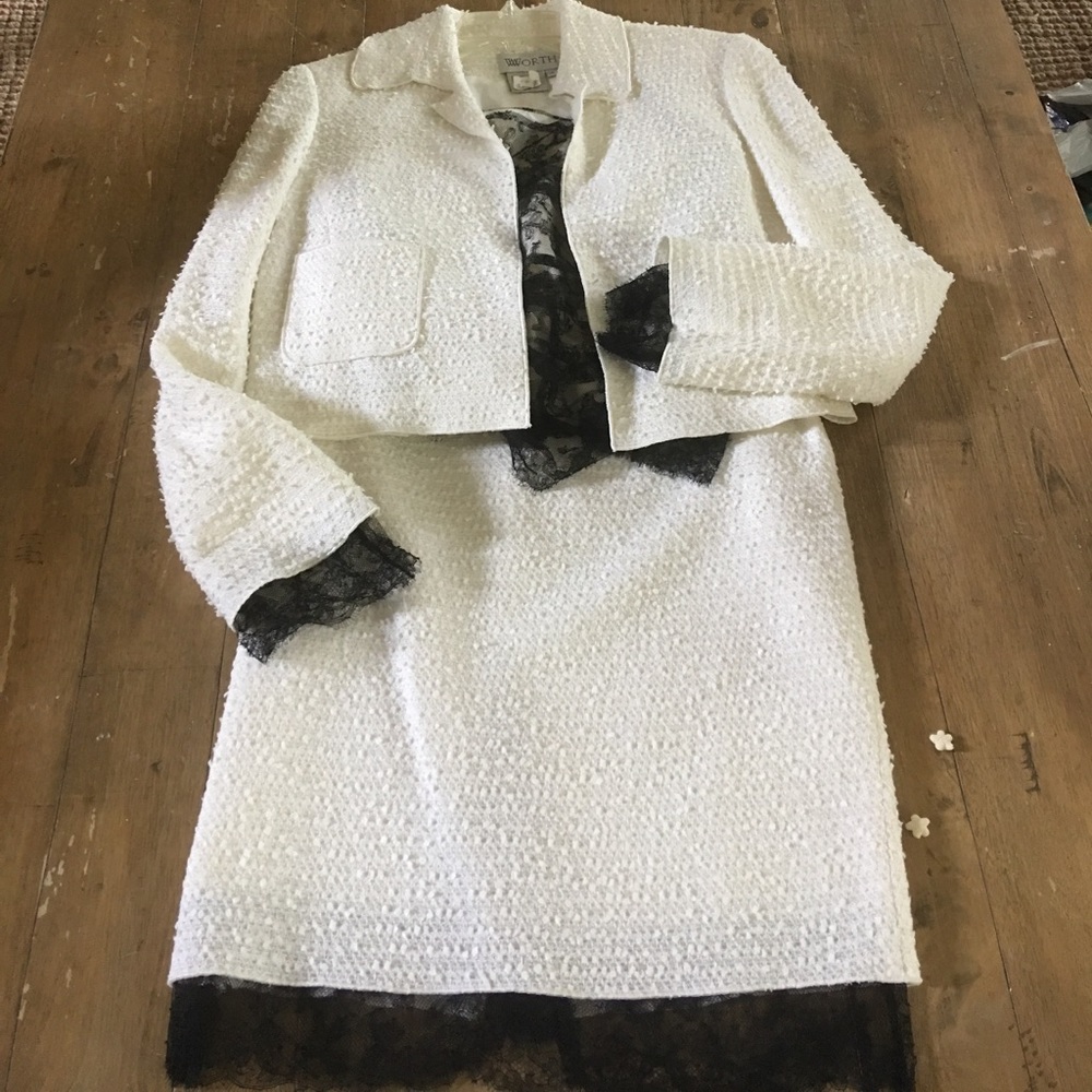 Worth skirt, jacket and lace camisole