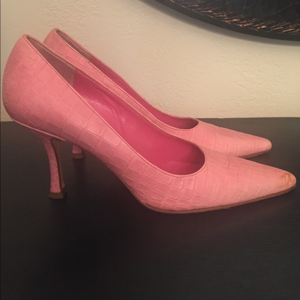 Isaac Pink Leather Heels