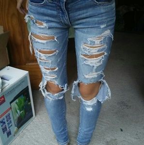 Distressed jeans