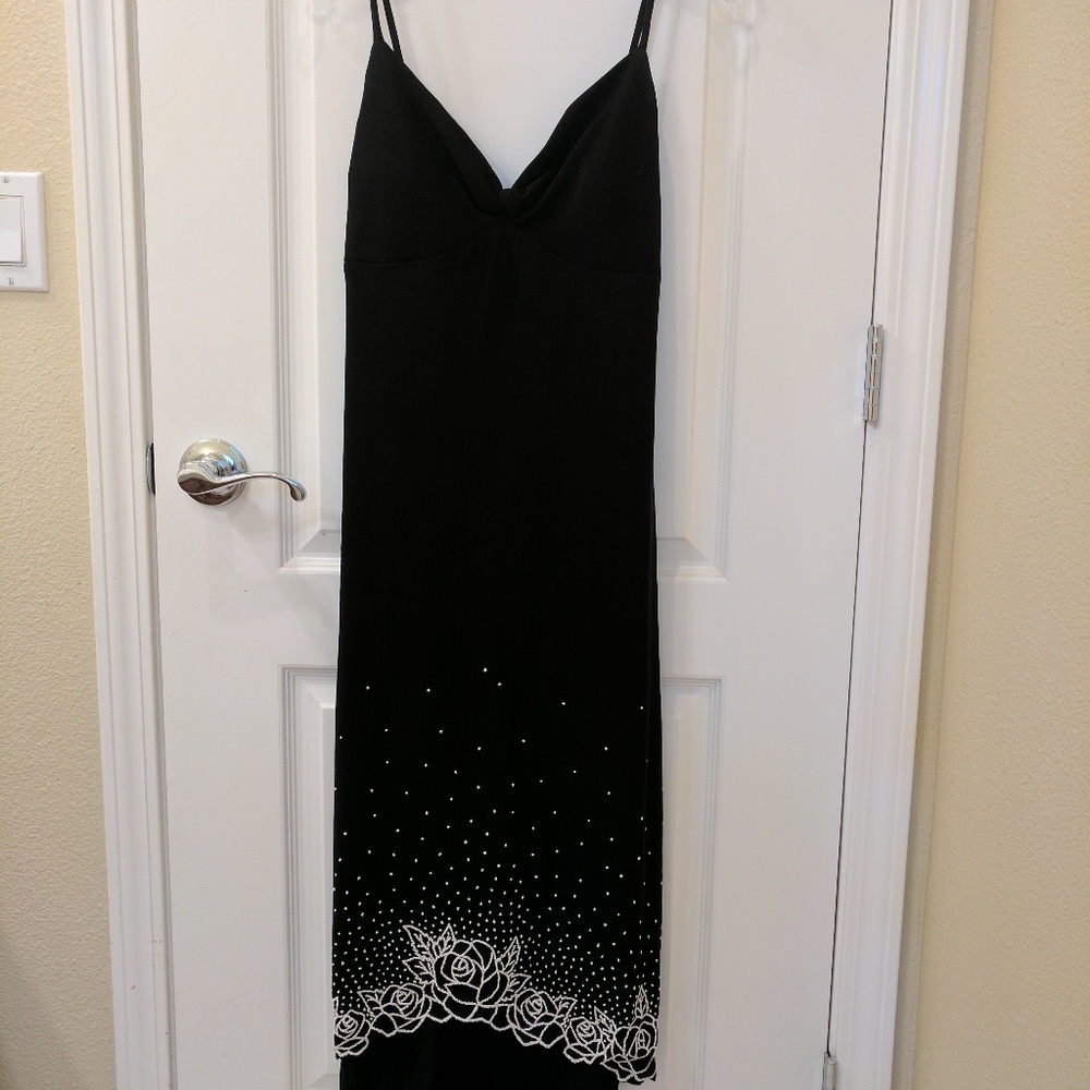 Beautiful black dress with white beading