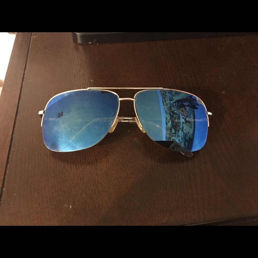 Blue aviator sunglasses