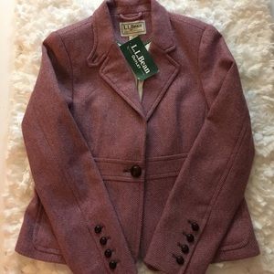 LL Bean Outlet Tweed Jacket Size 14