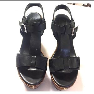 Kork-Ease leather platform wedges
