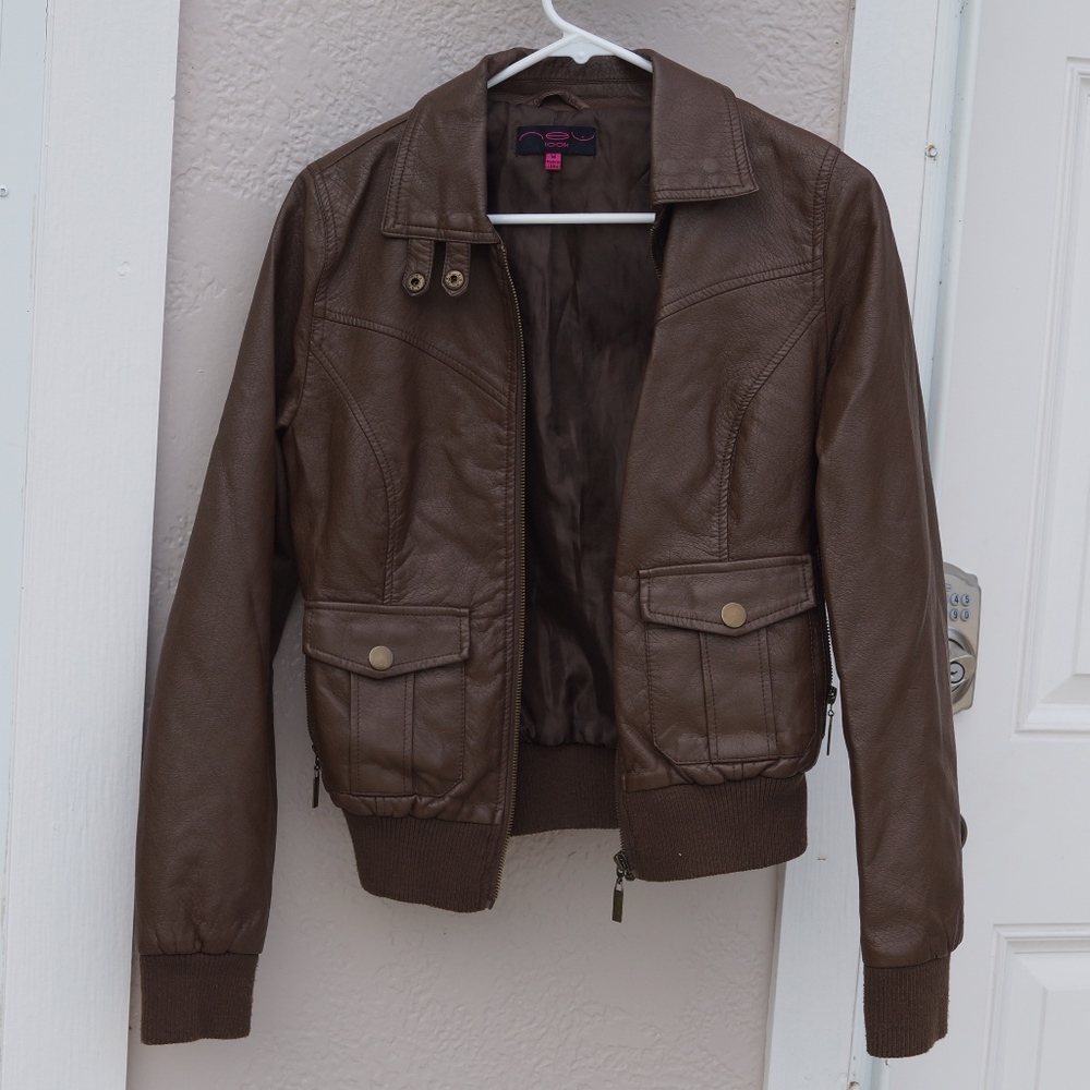 New Look Brown Faux Leather Jacket