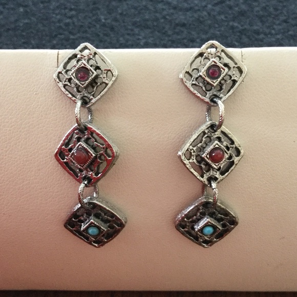 Druzy Buttons & Stone Drops Earring Bundle - Picture 3 of 4