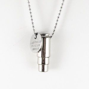 Fighting Hunger Bullet Necklace - All Silver