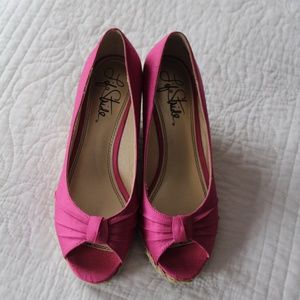 Pink Espadrille Wedges Size 7