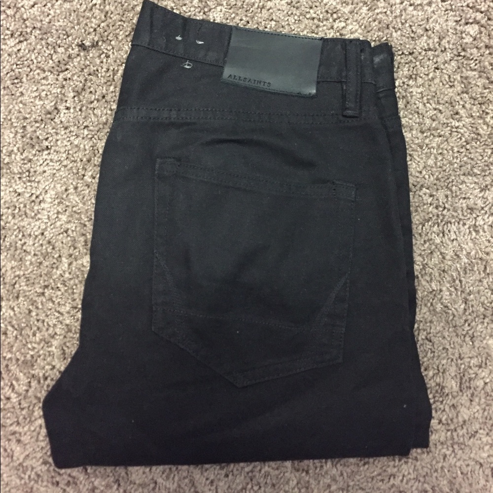 Black Allsaints pistol skinny jeans