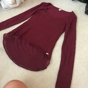 Guess long sleeve sweater with chiffon trim
