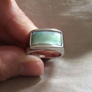 Silver & Green Ring