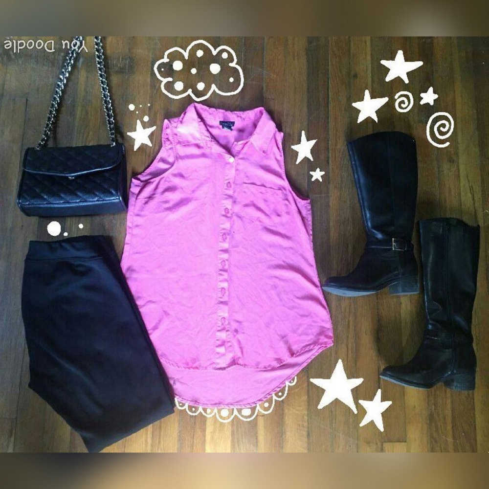 Pink Sleeveless Blouse