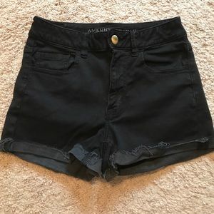 AEO black high rise shortie