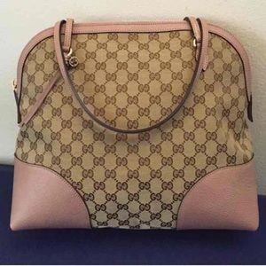 Authentic Gucci Bree Dome Canvas Tote Bag