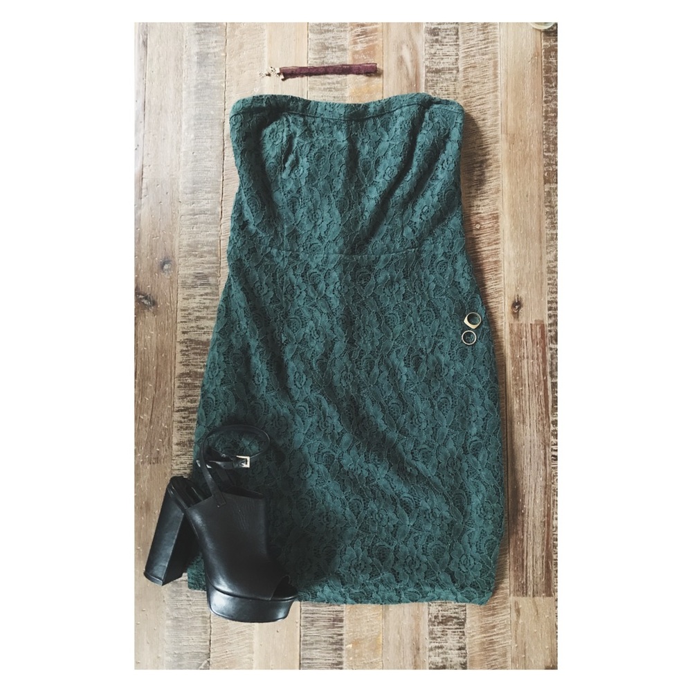 Dark Green Lace Dress