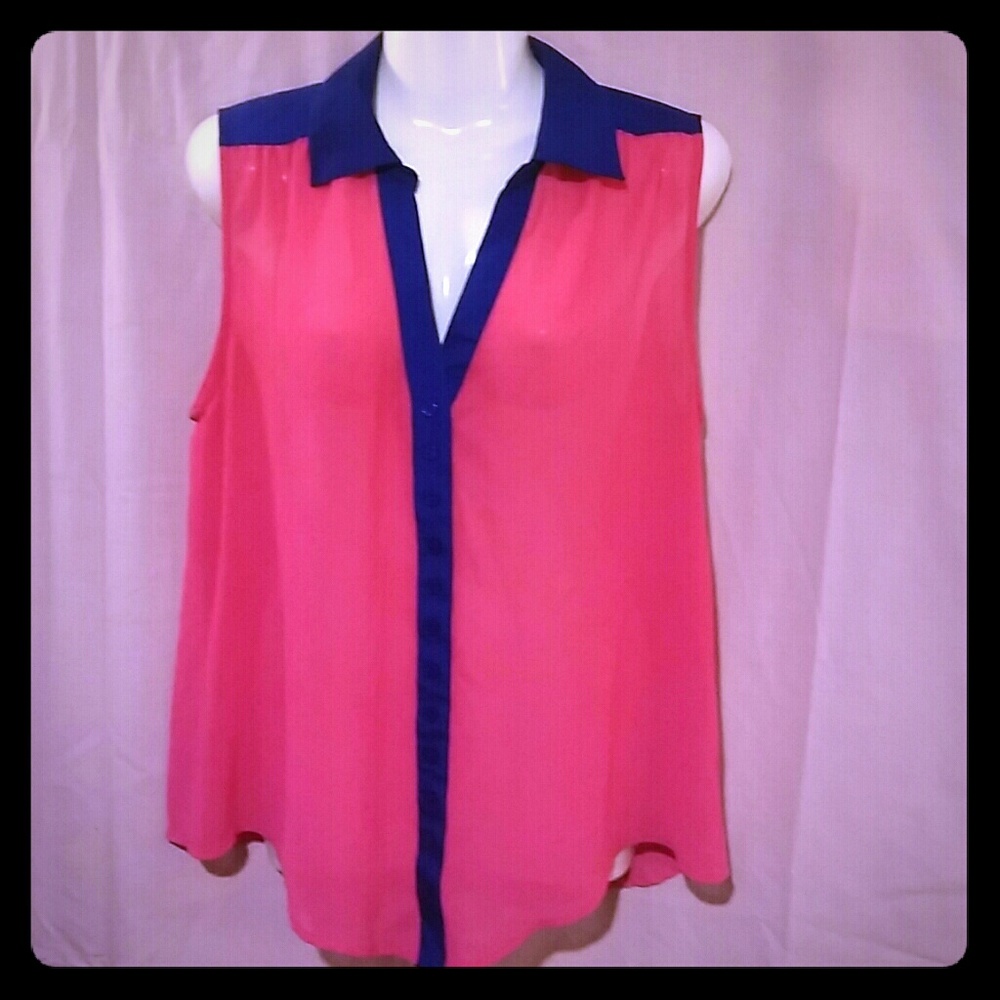 Sexy pink and dark blue shirt