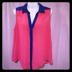 Sexy pink and dark blue shirt