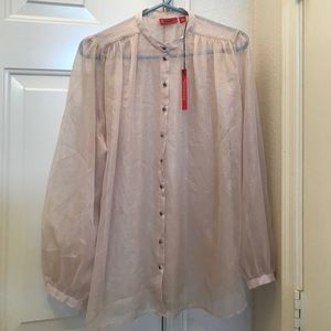 NWT sheer cream Blouse