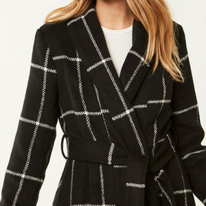BB Dakota Braylee Black Plaid Coat