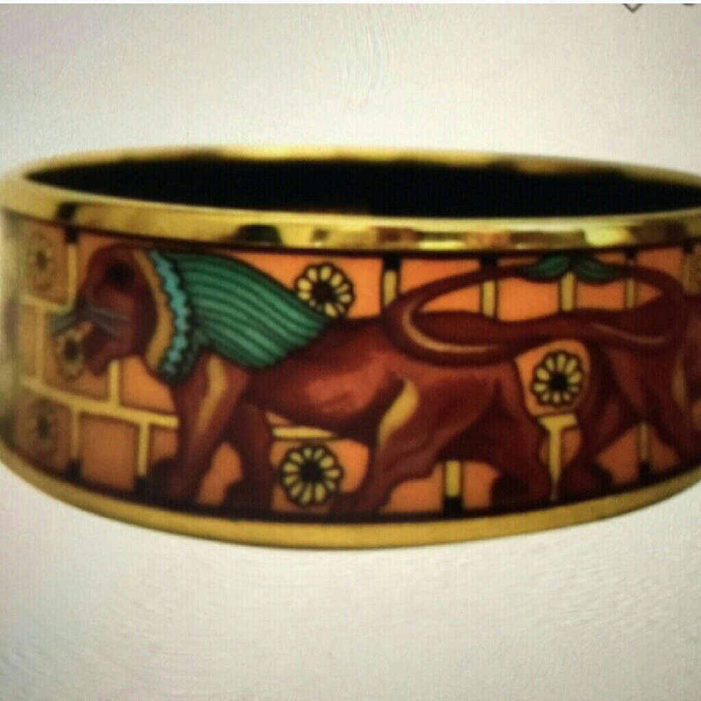 Hermes wide Enamel bangle