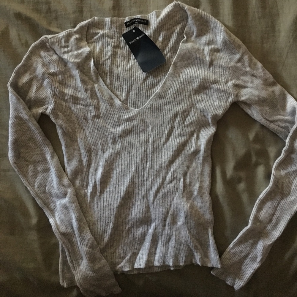 Brandy Melville knitted gray long sleeve