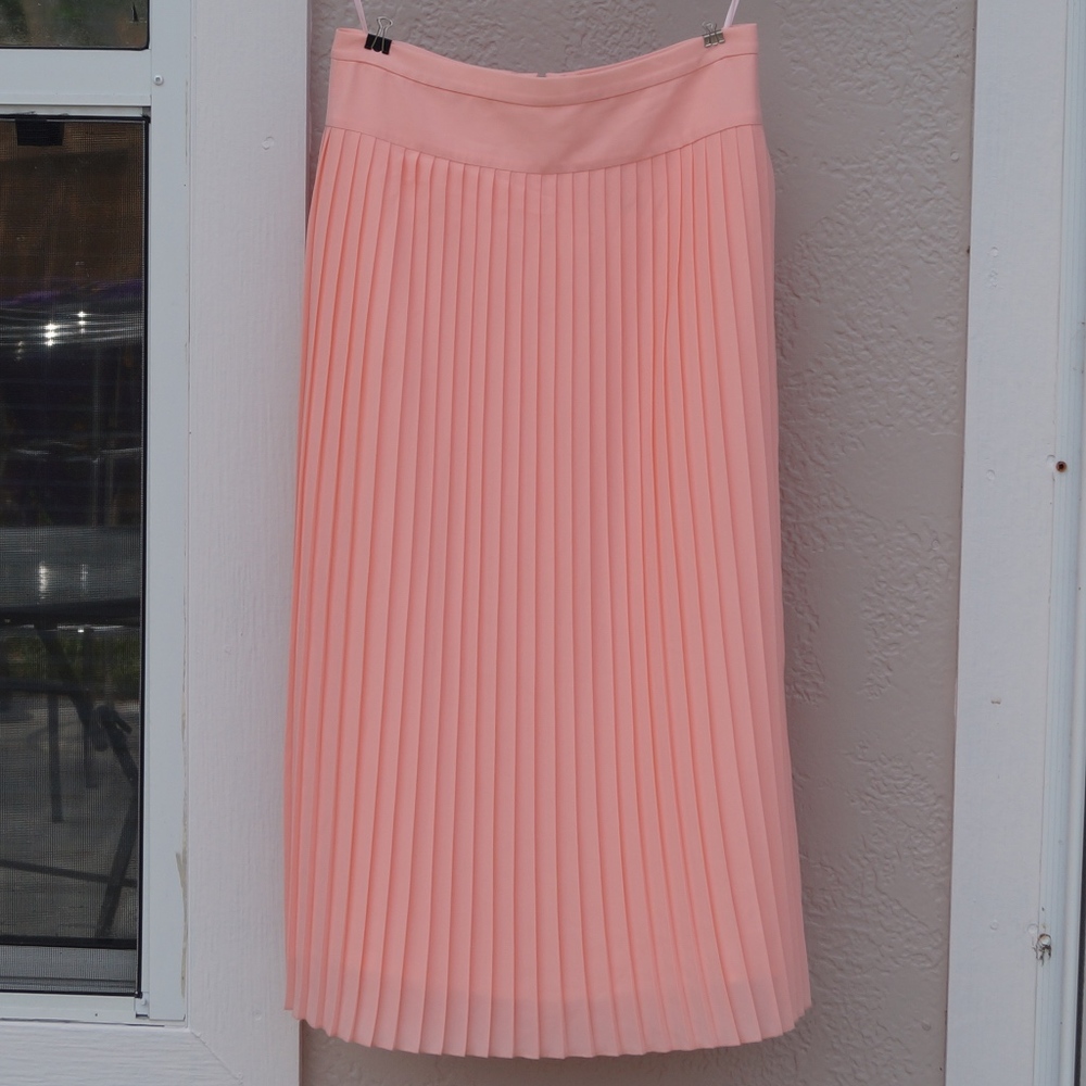 J. Crew Pleated Pink Midi Skirt