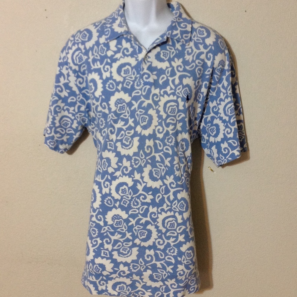 Funky Polo short sleeve floral pattern