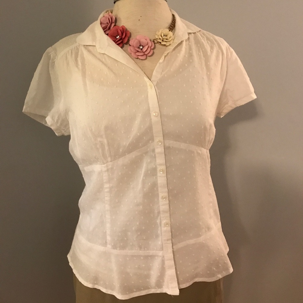 Loft white sheer blouse