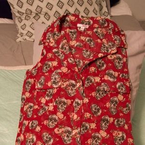 Button-Up Collar Tank Top