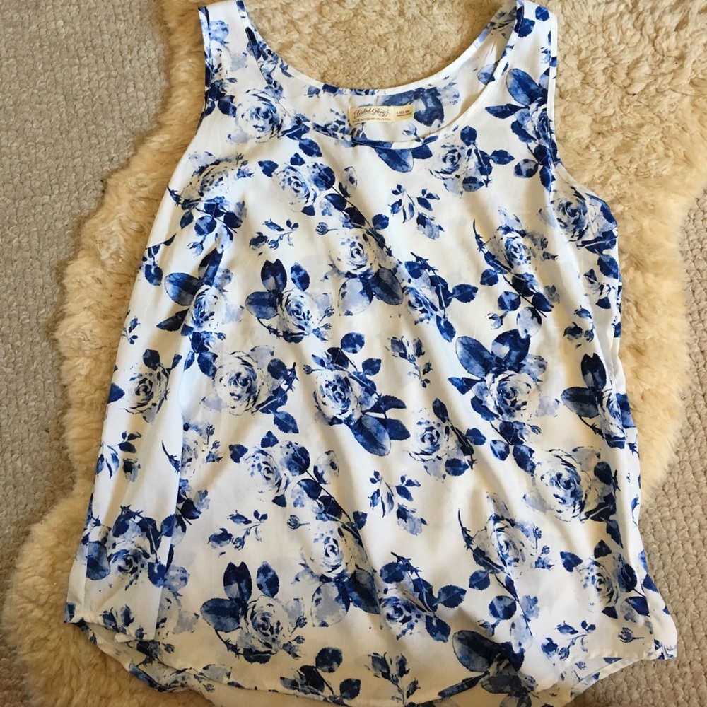 THRU 8/19 ONLY NWOT Blue Floral Top!