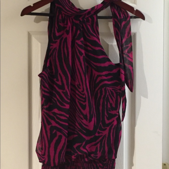 Soulmate Pink & Black Sleeveless Halter Top - Picture 1 of 5