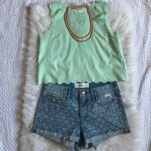 Hollister Embellished Denim High Waisted Shorts