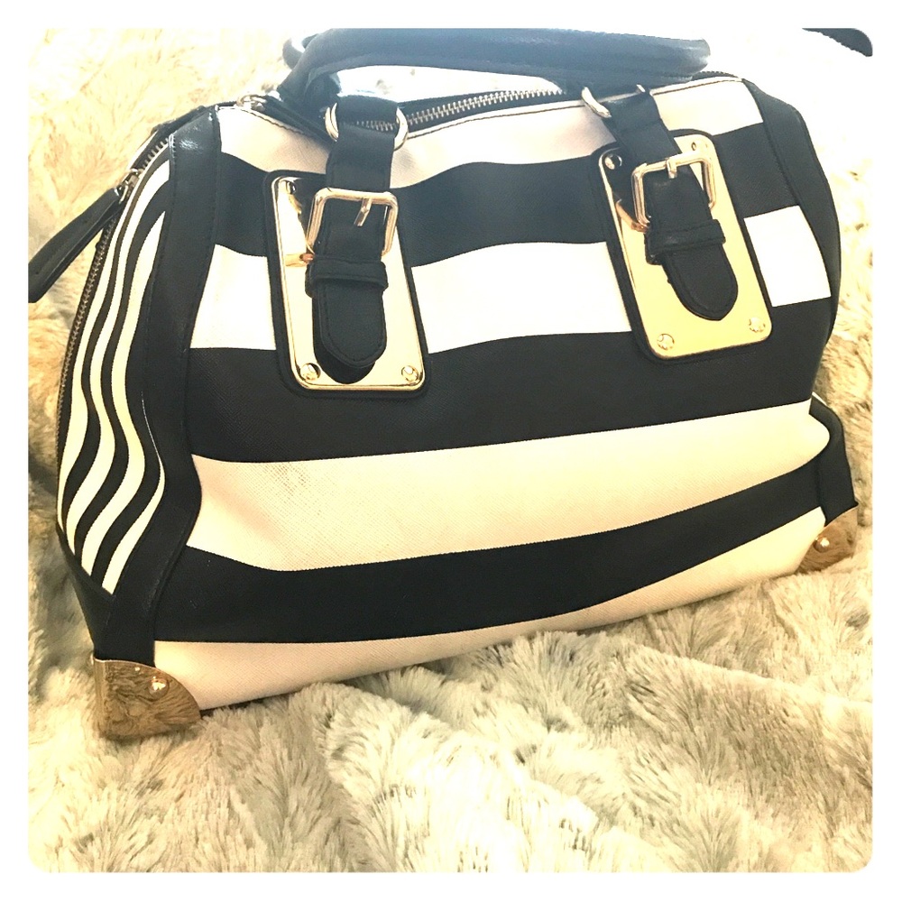 Black/White Bowler Bag