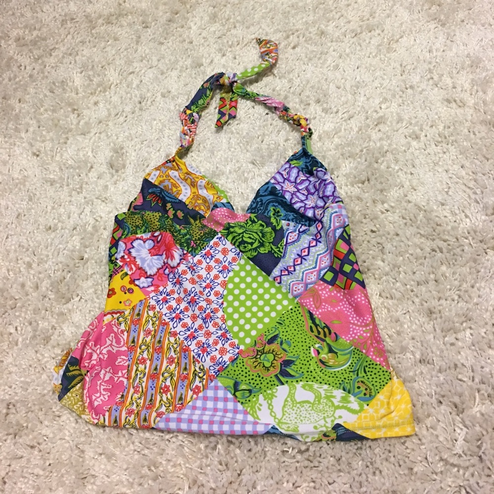 LuckyBrand Vintagelook Halter Swim top
