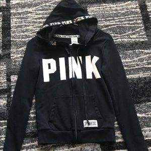 Women's Black Victoria's Secret PINK Zip Jacket