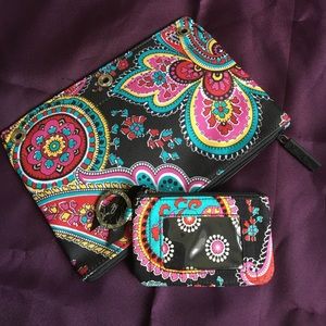 Vera Bradley Parisian Paisley Pencil Case & Zip ID