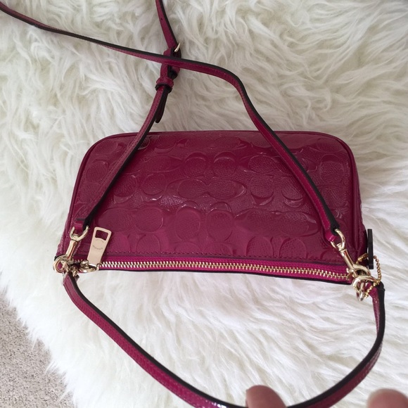 Coach Debossed Top Handle Leather Crossbody - Picture 3 of 6